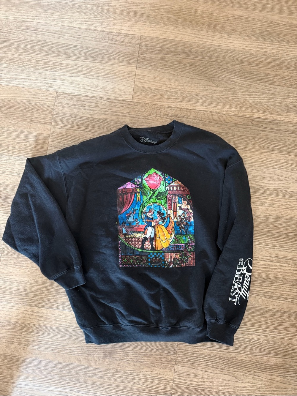 Disney Black Beauty and the Beast Stained-Glass Graphic Crewneck